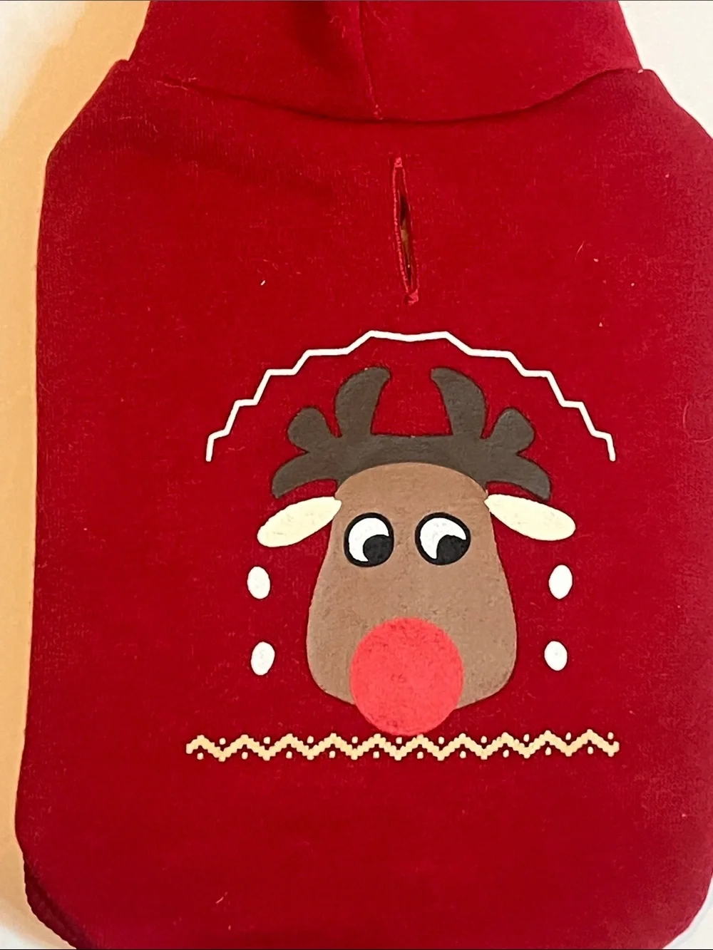Red Reindeer Holiday Dog Hoodie - Cozy Seasonal Pet Sweatshirt